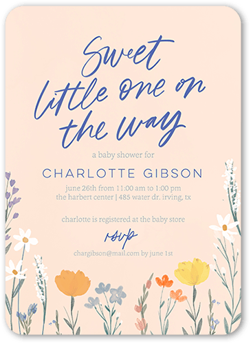 Wild Little One Baby Shower Invitation, Beige, 5x7 Flat, Pearl Shimmer Cardstock, Rounded