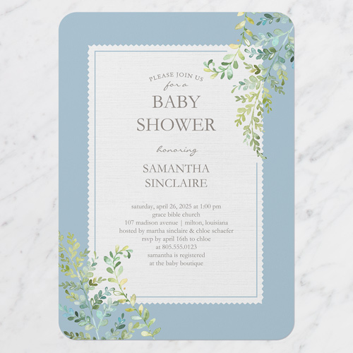 Classically Floral Baby Shower Invitation, Rounded Corners