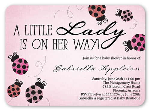 ladybug baby shower invitations