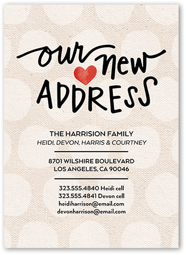 Heart Our Home Moving Announcement, Beige, Luxe Double-Thick Cardstock, Square