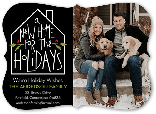 Holiday Home Moving Announcement, Black, 5x7 Flat, Holiday, Matte, Signature Smooth Cardstock, Bracket