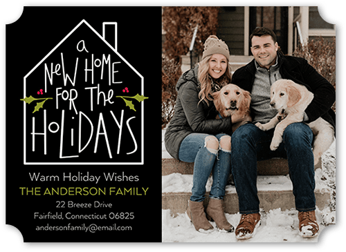 Holiday Home Moving Announcement, Black, 5x7, Holiday, Matte, Signature Smooth Cardstock, Ticket