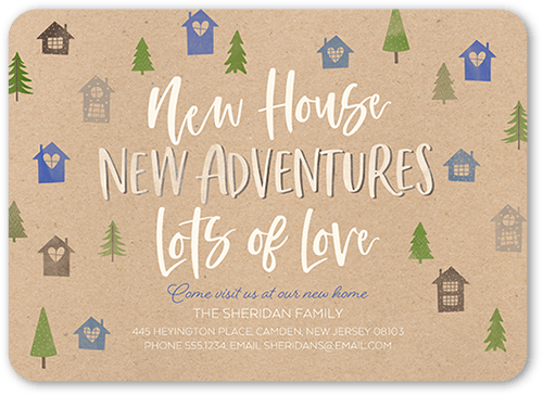 Forest Adventures Moving Announcement, Beige, 5x7 Flat, Standard Smooth Cardstock, Rounded