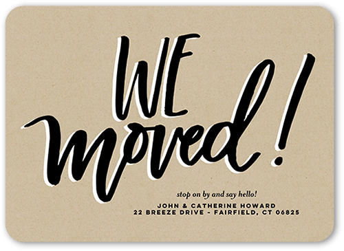 Whimsical Move Moving Announcement, Beige, 5x7 Flat, Matte, Signature Smooth Cardstock, Rounded