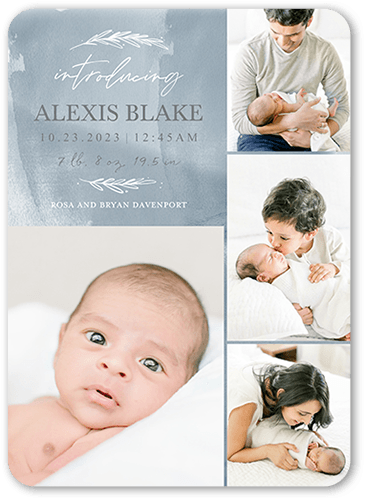 Birth Announcement Cards With Rounded Corners
