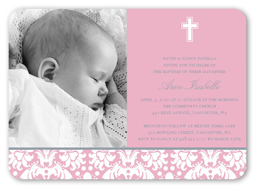 Pink Christening Invitation 8