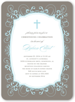 flourished border boy baptism invitation 5x7 flat