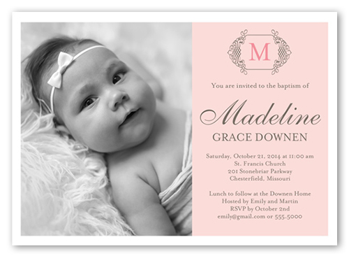 Size Of Invitation Card For Christening