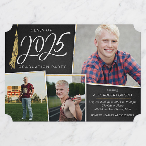 Extraordinary Tassel Graduation Invitation, Grey, 100% Recycled Cardstock , Ticket