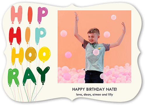 Hooray Day Birthday Card, Yellow, 5x7, Pearl Shimmer Cardstock, Bracket