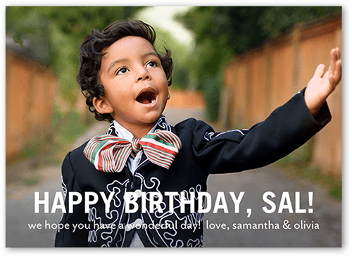 Bold Headline Birthday Card, White, 5x7 Flat, Write Your Own Greeting, Standard Smooth Cardstock, Square