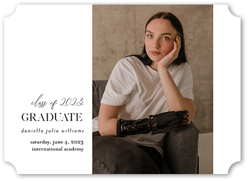 Academic Announcement Graduation Announcement, White, 5x7, Pearl Shimmer Cardstock, Ticket