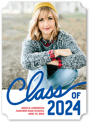 Proud Class Graduation Announcement, White, 5x7 Flat, Pearl Shimmer Cardstock, Ticket