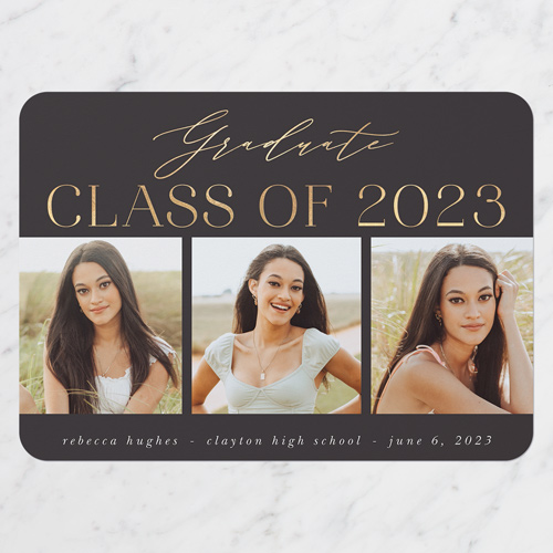 Graceful Characters Graduation Announcement, Rounded Corners