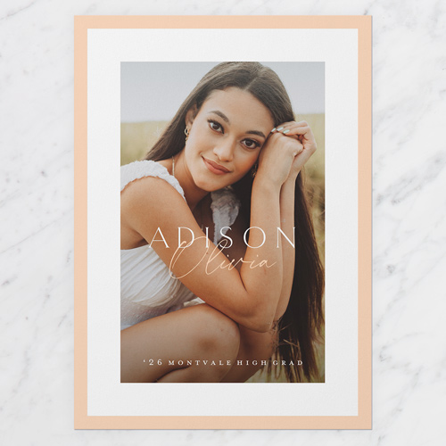 Honored Frame Graduation Announcement, Beige, 5x7 Flat, Matte, Signature Smooth Cardstock, Square, Fresco Cream