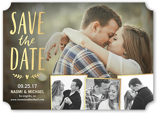 Shimmering Adornment Save The Date, White, 5x7 Flat, Matte, Signature Smooth Cardstock, Ticket, White