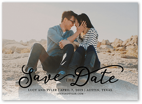 Whimsical Date Save The Date, Black, 5x7 Flat, Matte, Signature Smooth Cardstock, Square, Black