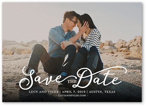 Whimsical Date Save The Date, White, 5x7 Flat, Matte, Signature Smooth Cardstock, Square