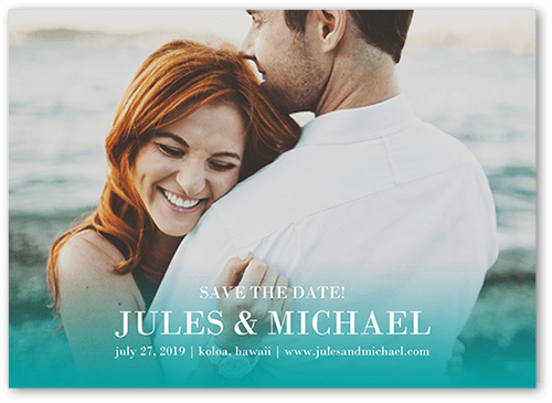 Enchanted Ending Save The Date, Blue, Pearl Shimmer Cardstock, Square