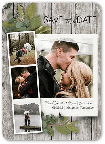 Stemmed Snapshot Save The Date, Rounded Corners