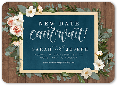 Bohemian Flowers Save The Date, Brown, 5x7 Flat, Pearl Shimmer Cardstock, Rounded