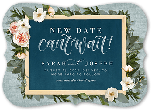 Bohemian Flowers Save The Date, Green, 5x7 Flat, Matte, Signature Smooth Cardstock, Bracket
