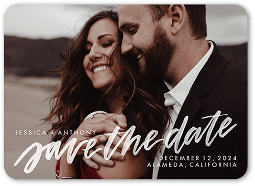 Always Worth It Save The Date, White, 5x7 Flat, Matte, Signature Smooth Cardstock, Rounded, White