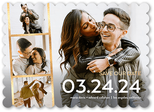 Celebrating The Memories Save The Date, White, 5x7, Matte, Signature Smooth Cardstock, Scallop