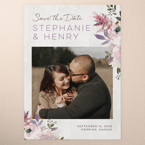 Painted Promise Save The Date, Purple, 5x7 Flat, Matte, Signature Smooth Cardstock, Square, Warm Lilac