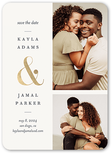 Shared Story Save The Date, Brown, 5x7 Flat, 100% Recycled Cardstock , Rounded