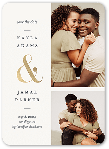 Shared Story Save The Date, Brown, 5x7 Flat, Matte, Signature Smooth Cardstock, Rounded