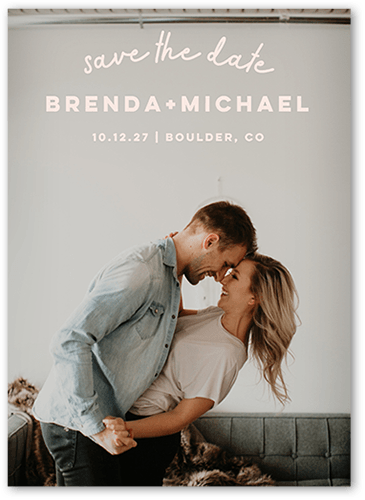 Fresh And Modern Save The Date, White, 5x7 Flat, Matte, Signature Smooth Cardstock, Square