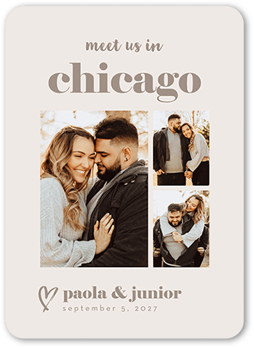 Meet Us Soon Save The Date, Gray, 5x7 Flat, Write Your Own Greeting, Standard Smooth Cardstock, Rounded