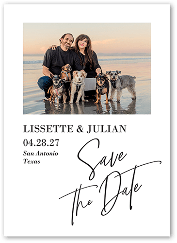 The Signature Date Save The Date, White, none, 5x7 Flat, Luxe Double-Thick Cardstock, Square