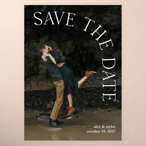 Arched Sentiment Save The Date, White, 5x7 Flat, Luxe Double-Thick Cardstock, Square