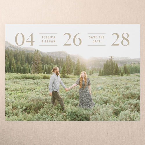 Big Day Spotlight Save The Date, Beige, 5x7 Flat, Write Your Own, Luxe Double-Thick Cardstock, Square