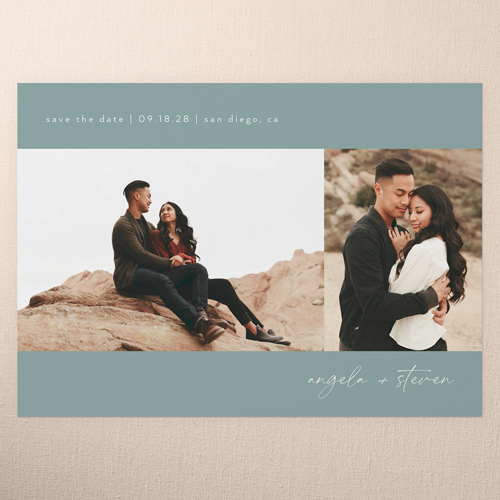 United Bliss Save The Date, Blue, 5x7 Flat, Write Your Own, Luxe Double-Thick Cardstock, Square