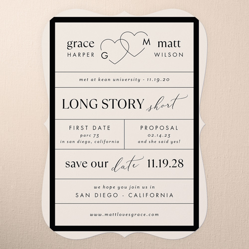 Marriage Tale Save The Date, Pink, 5x7 Flat, Matte, Signature Smooth Cardstock, Bracket