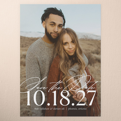 Almost Time Save The Date, none, White, 5x7 Flat, Luxe Double-Thick Cardstock, Square