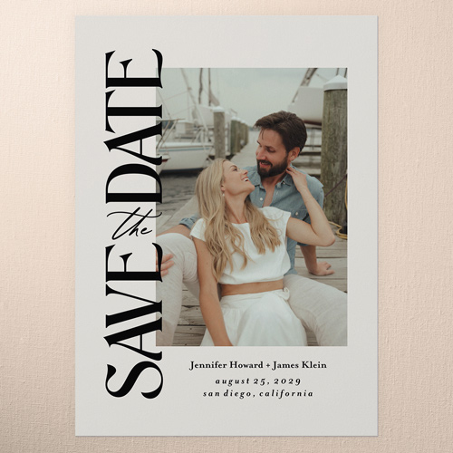 Dockside Moment Save The Date, Black, 5x7 Flat, Luxe Double-Thick Cardstock, Square, Black