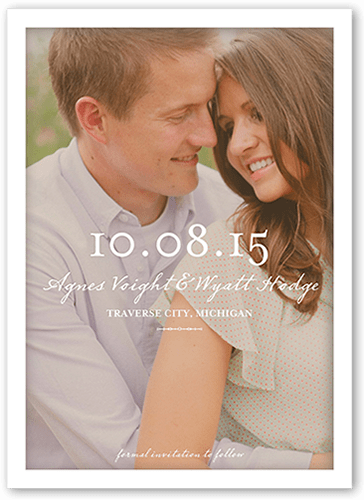 Dreamy Moment Save The Date, White, Luxe Double-Thick Cardstock, Square