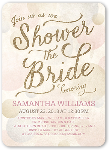 Shower The Bride 5x7 Bridal Shower Invitations | Shutterfly