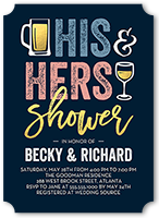 his and hers shower bridal shower invitation 5x7 flat