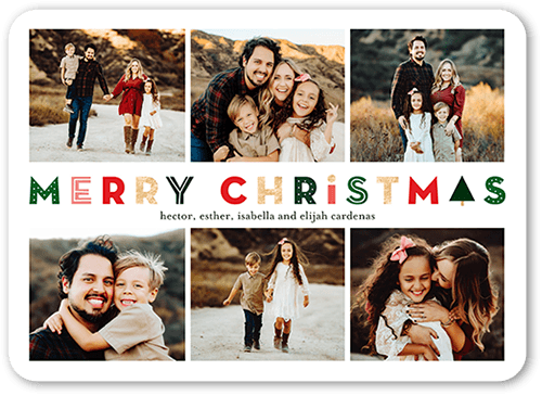 Decorative Display Holiday Card, White, 5x7 Flat, Christmas, Standard Smooth Cardstock, Rounded