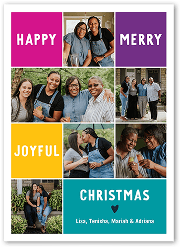 Giving Grid Holiday Card, Blue, 5x7 Flat, Christmas, Matte, Signature Smooth Cardstock, Square