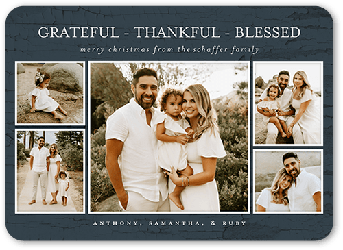 Resounding Sentiments Holiday Card, none, Blue, 5x7 Flat, Religious, Pearl Shimmer Cardstock, Rounded