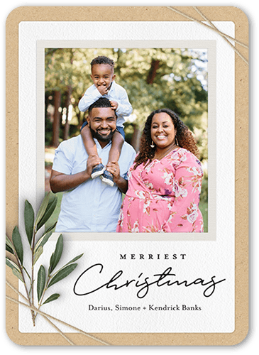 Twined Stems Holiday Card, Beige, none, 5x7 Flat, Christmas, Matte, Signature Smooth Cardstock, Rounded, Tan