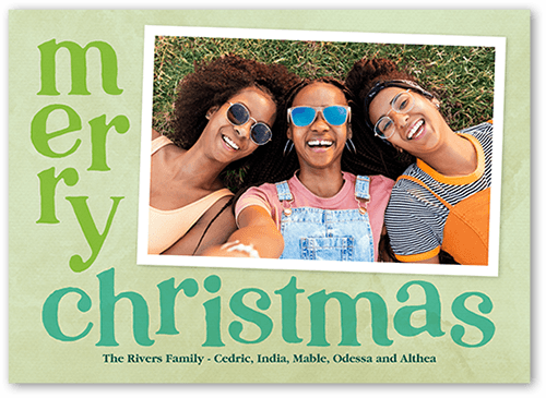 Playful Messaging Holiday Card, Green, 5x7 Flat, Christmas, Standard Smooth Cardstock, Square