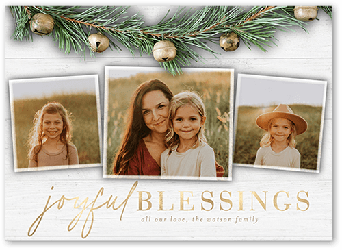 Garland Bells Holiday Card, White, 5x7 Flat, Religious, Matte, Signature Smooth Cardstock, Square, White