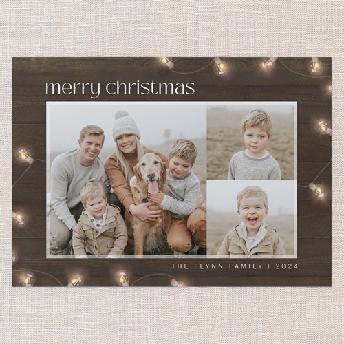 Xmas Lights Holiday Card, Brown, 5x7 Flat, Christmas, 100% Recycled Cardstock ?, Square